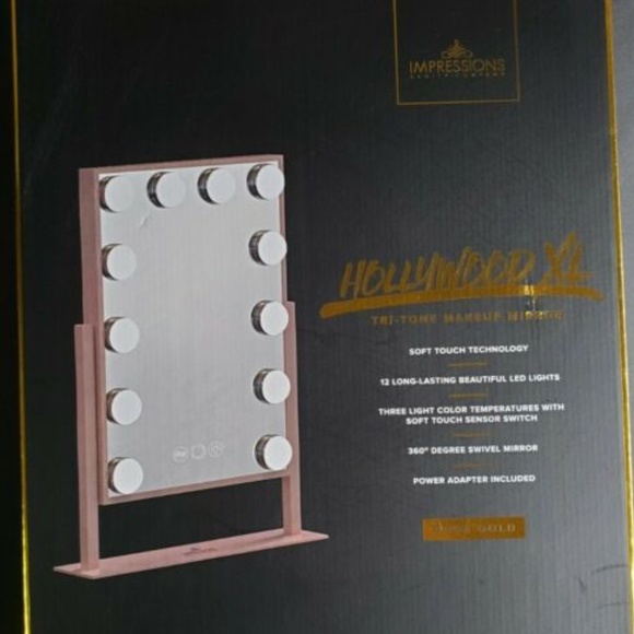 Impressions Other - NIB IMPRESSIONS HOLLYWOOD XL VANITY MIRROR ROSE GOLD